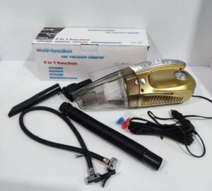 جارو شارژی و پمپ باد فندکی خودرو چهارکاره 