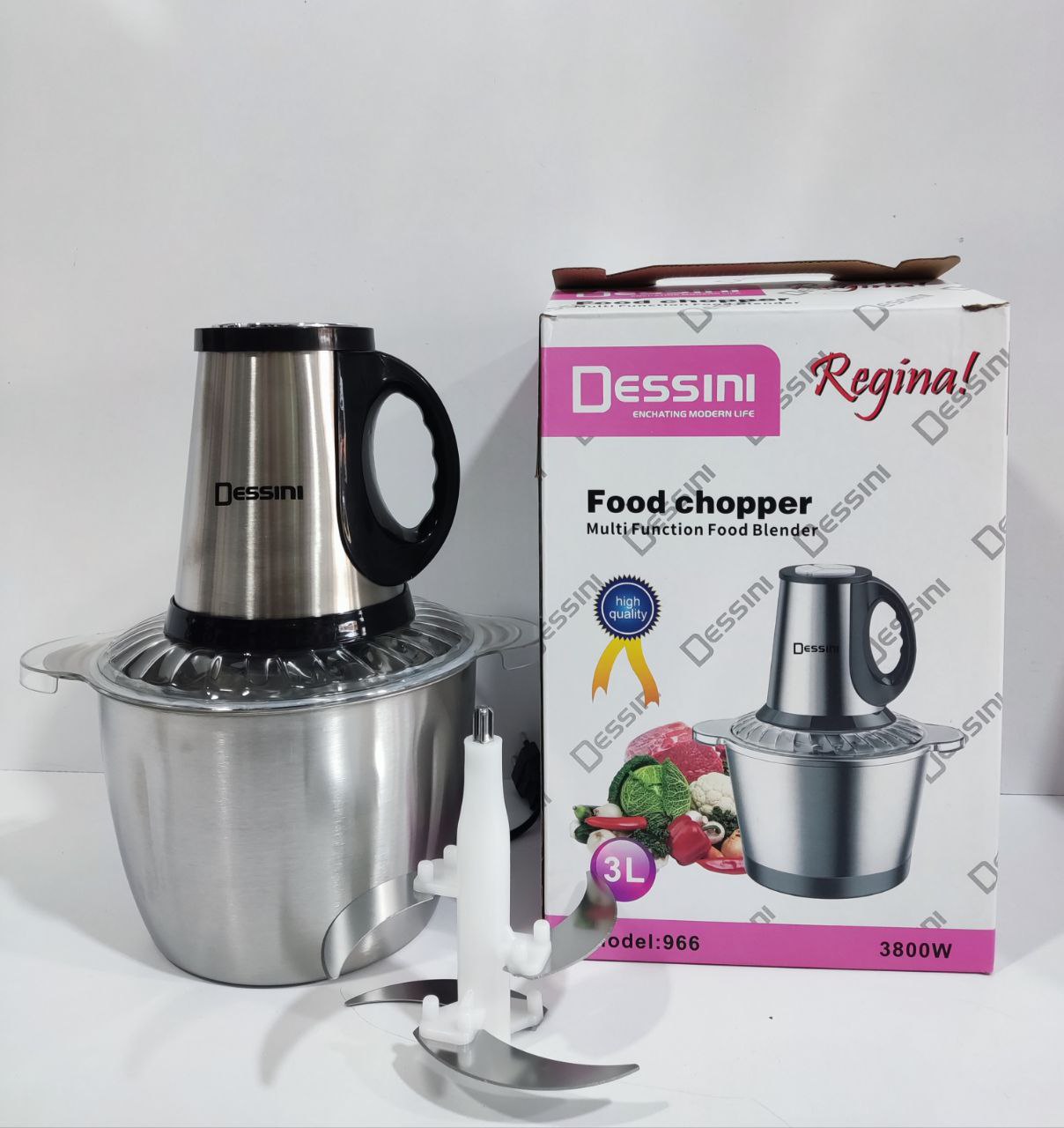 خردکن کاسه استیل دسینی (3لیتری) مدل:966